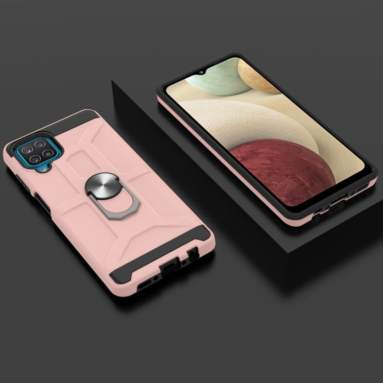 For Samsung Galaxy A12 5G War-god Armor TPU + PC Shockproof Magnetic Protective Case with Ring Holder