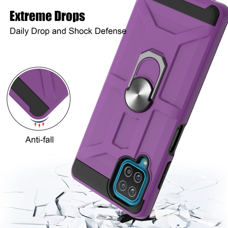 For Samsung Galaxy A12 5G War-god Armor TPU + PC Shockproof Magnetic Protective Case with Ring Holder