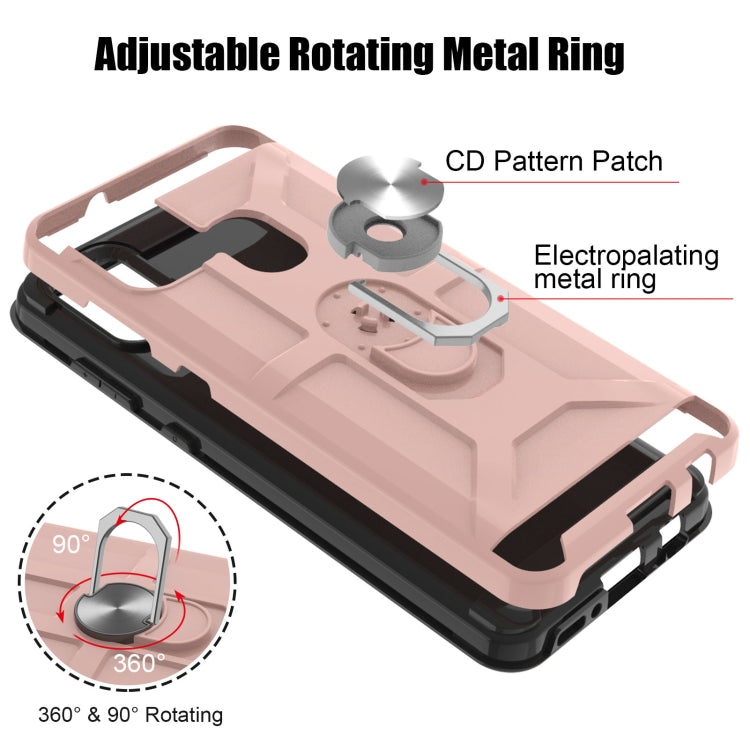 For Samsung Galaxy A21s War-god Armor TPU + PC Shockproof Magnetic Protective Case with Ring Holder