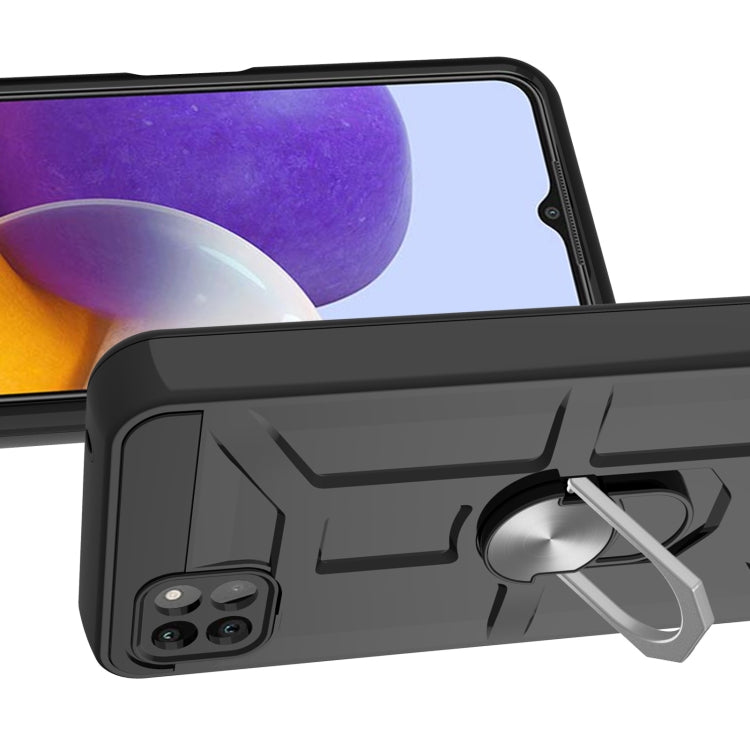 For Samsung Galaxy A22 5G War-god Armor TPU + PC Shockproof Magnetic Protective Case with Ring Holder