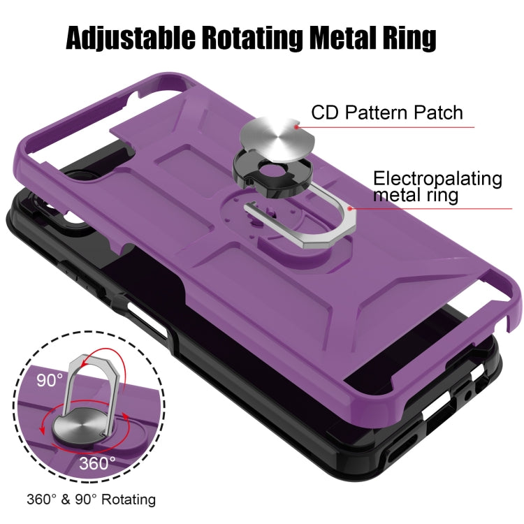 For Samsung Galaxy A22 5G War-god Armor TPU + PC Shockproof Magnetic Protective Case with Ring Holder