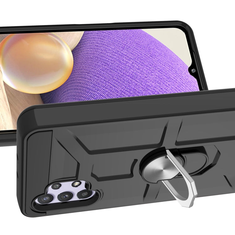 For Samsung Galaxy A32 5G War-god Armor TPU + PC Shockproof Magnetic Protective Case with Ring Holder