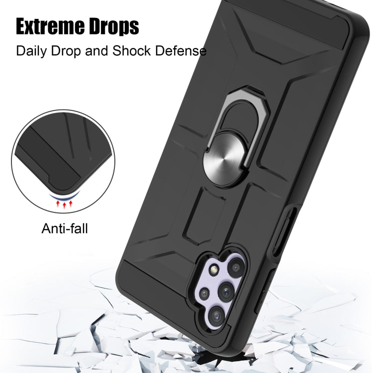 For Samsung Galaxy A32 5G War-god Armor TPU + PC Shockproof Magnetic Protective Case with Ring Holder