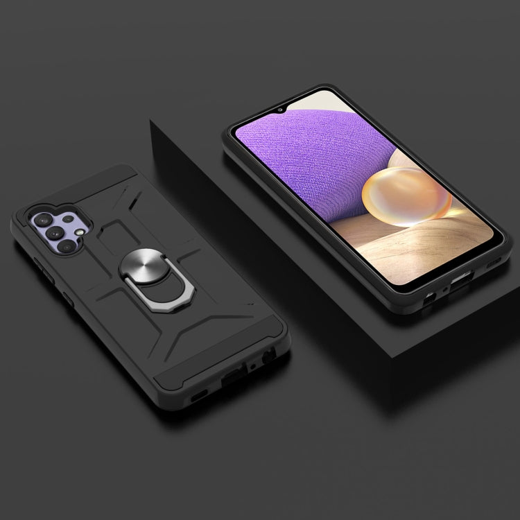 For Samsung Galaxy A32 5G War-god Armor TPU + PC Shockproof Magnetic Protective Case with Ring Holder