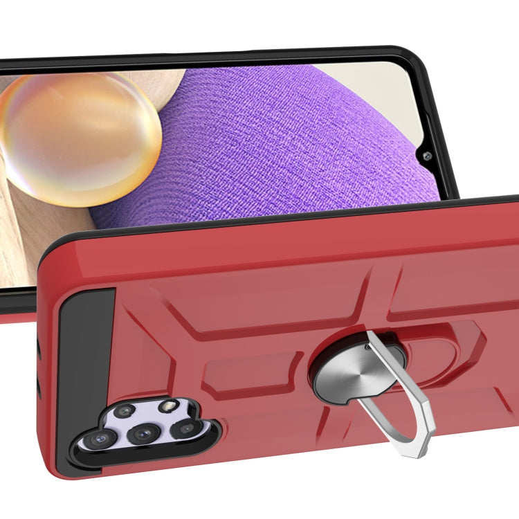 For Samsung Galaxy A32 5G War-god Armor TPU + PC Shockproof Magnetic Protective Case with Ring Holder