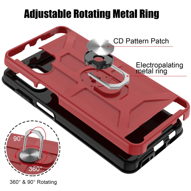 For Samsung Galaxy A32 5G War-god Armor TPU + PC Shockproof Magnetic Protective Case with Ring Holder