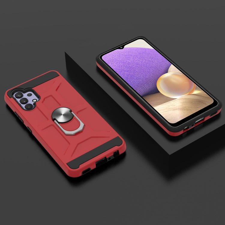 For Samsung Galaxy A32 5G War-god Armor TPU + PC Shockproof Magnetic Protective Case with Ring Holder