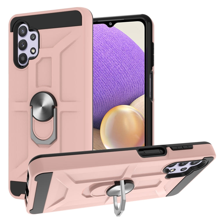 For Samsung Galaxy A32 5G War-god Armor TPU + PC Shockproof Magnetic Protective Case with Ring Holder