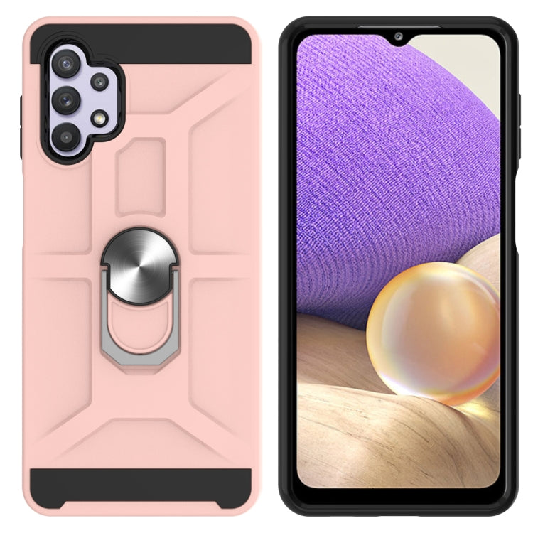 For Samsung Galaxy A32 5G War-god Armor TPU + PC Shockproof Magnetic Protective Case with Ring Holder