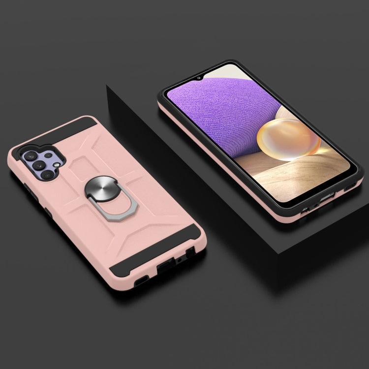For Samsung Galaxy A32 5G War-god Armor TPU + PC Shockproof Magnetic Protective Case with Ring Holder