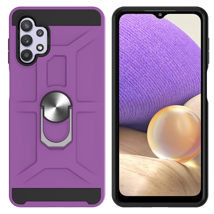 For Samsung Galaxy A32 5G War-god Armor TPU + PC Shockproof Magnetic Protective Case with Ring Holder