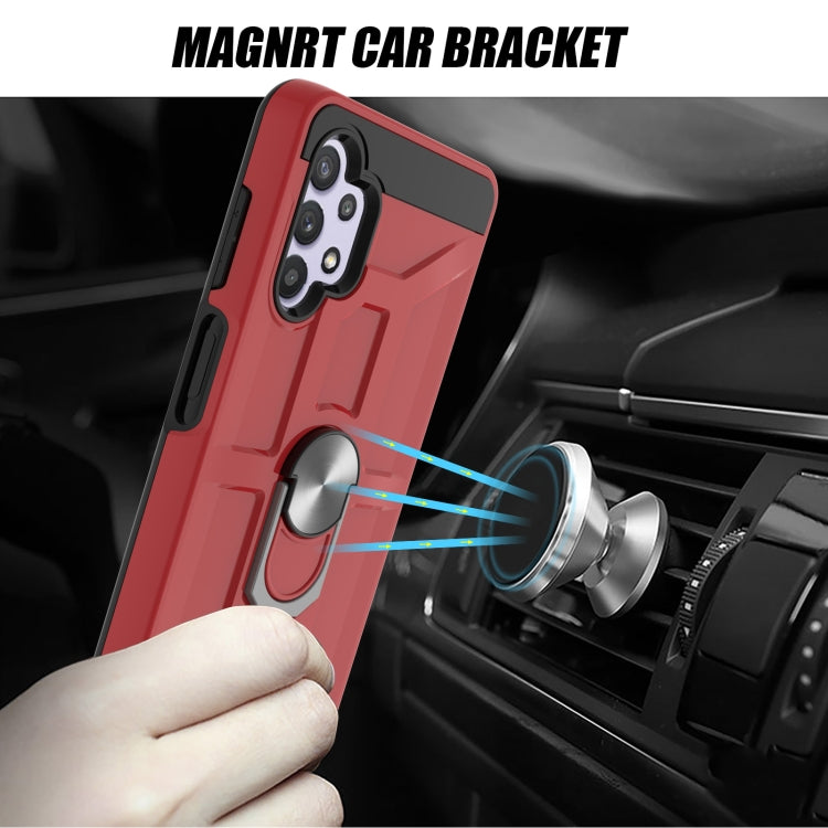 For Samsung Galaxy A32 5G War-god Armor TPU + PC Shockproof Magnetic Protective Case with Ring Holder