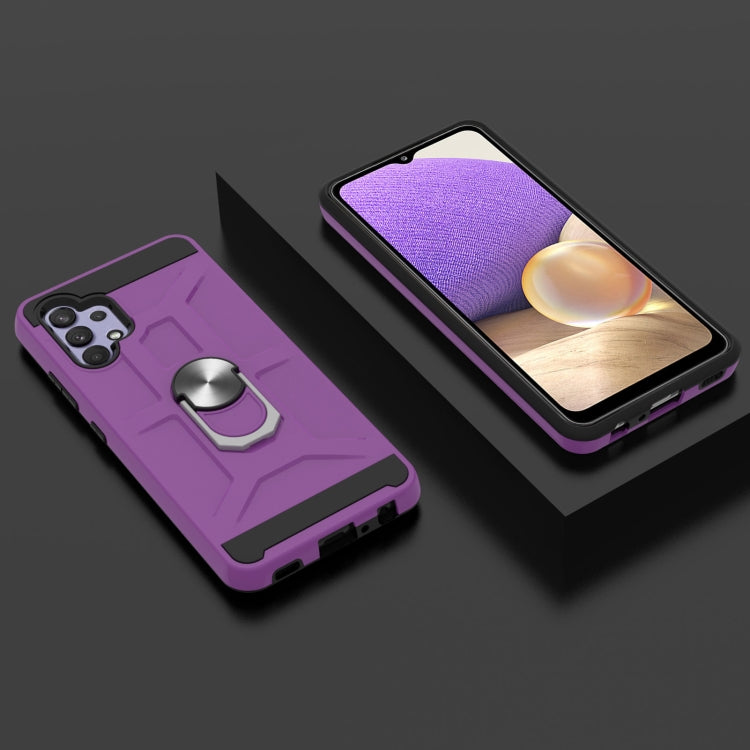 For Samsung Galaxy A32 5G War-god Armor TPU + PC Shockproof Magnetic Protective Case with Ring Holder