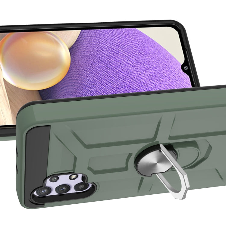 For Samsung Galaxy A32 5G War-god Armor TPU + PC Shockproof Magnetic Protective Case with Ring Holder