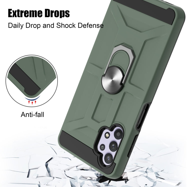 For Samsung Galaxy A32 5G War-god Armor TPU + PC Shockproof Magnetic Protective Case with Ring Holder