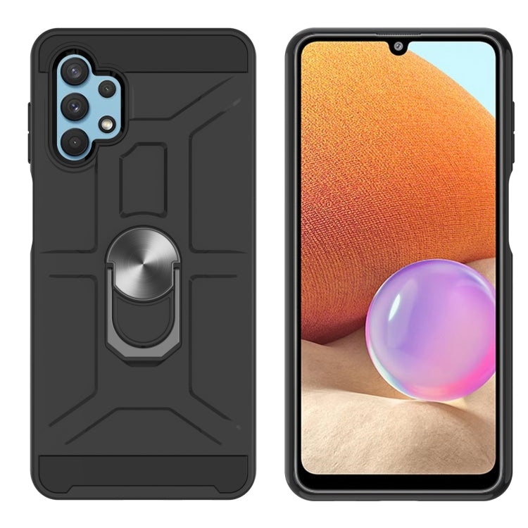 For Samsung Galaxy A32 4G War-god Armor TPU + PC Shockproof Magnetic Protective Case with Ring Holder