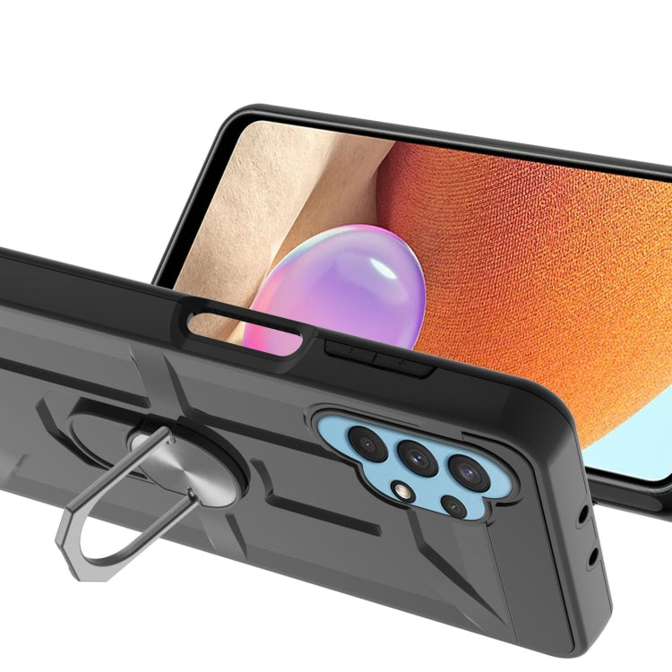 For Samsung Galaxy A32 4G War-god Armor TPU + PC Shockproof Magnetic Protective Case with Ring Holder