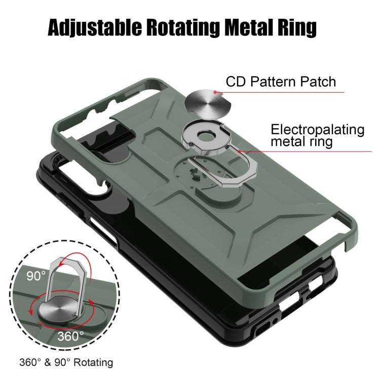 For Samsung Galaxy A32 4G War-god Armor TPU + PC Shockproof Magnetic Protective Case with Ring Holder