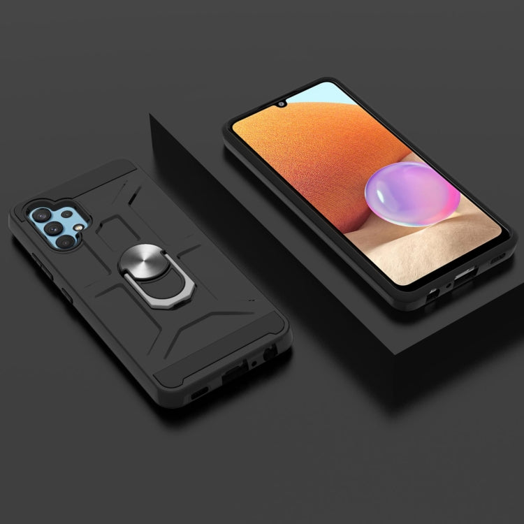 For Samsung Galaxy A32 4G War-god Armor TPU + PC Shockproof Magnetic Protective Case with Ring Holder