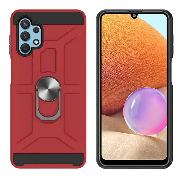 For Samsung Galaxy A32 4G War-god Armor TPU + PC Shockproof Magnetic Protective Case with Ring Holder