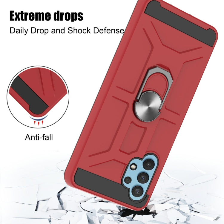 For Samsung Galaxy A32 4G War-god Armor TPU + PC Shockproof Magnetic Protective Case with Ring Holder