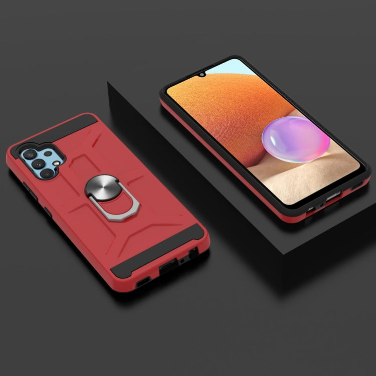 For Samsung Galaxy A32 4G War-god Armor TPU + PC Shockproof Magnetic Protective Case with Ring Holder