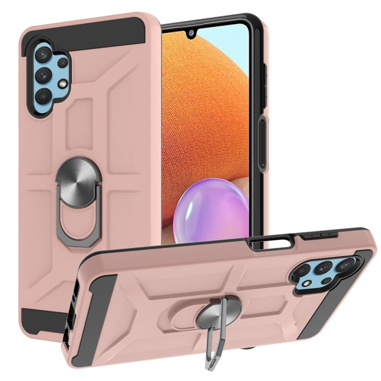 For Samsung Galaxy A32 4G War-god Armor TPU + PC Shockproof Magnetic Protective Case with Ring Holder