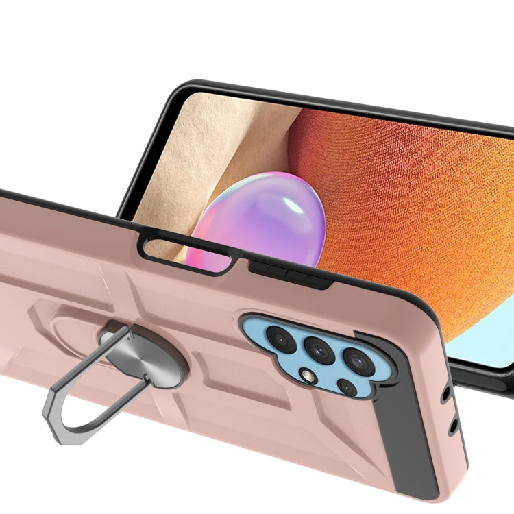 For Samsung Galaxy A32 4G War-god Armor TPU + PC Shockproof Magnetic Protective Case with Ring Holder