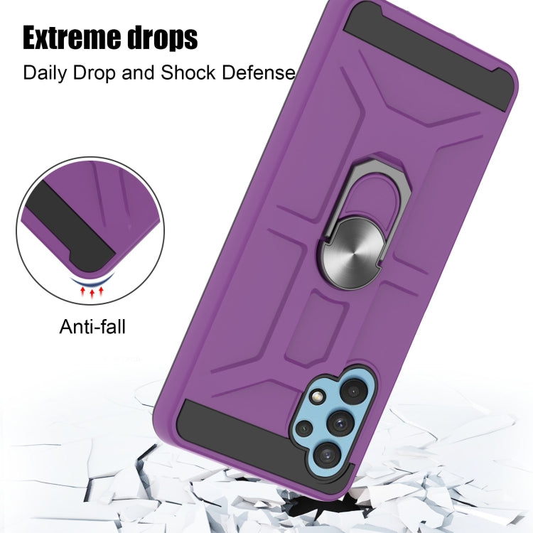 For Samsung Galaxy A32 4G War-god Armor TPU + PC Shockproof Magnetic Protective Case with Ring Holder