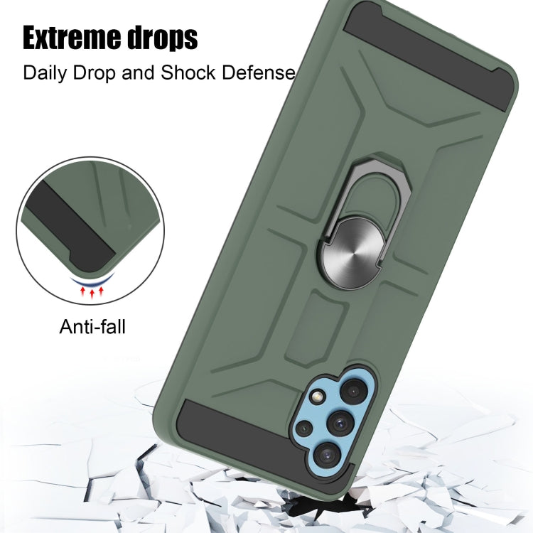 For Samsung Galaxy A32 4G War-god Armor TPU + PC Shockproof Magnetic Protective Case with Ring Holder