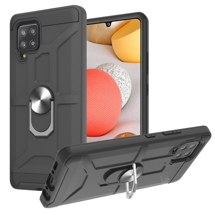 For Samsung Galaxy A42 5G War-god Armor TPU + PC Shockproof Magnetic Protective Case with Ring Holder