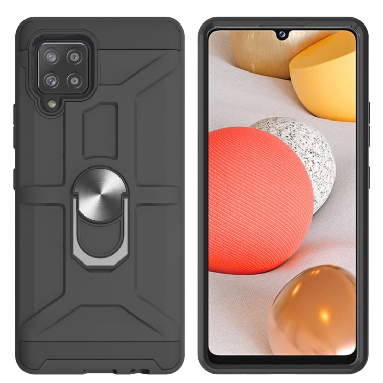 For Samsung Galaxy A42 5G War-god Armor TPU + PC Shockproof Magnetic Protective Case with Ring Holder