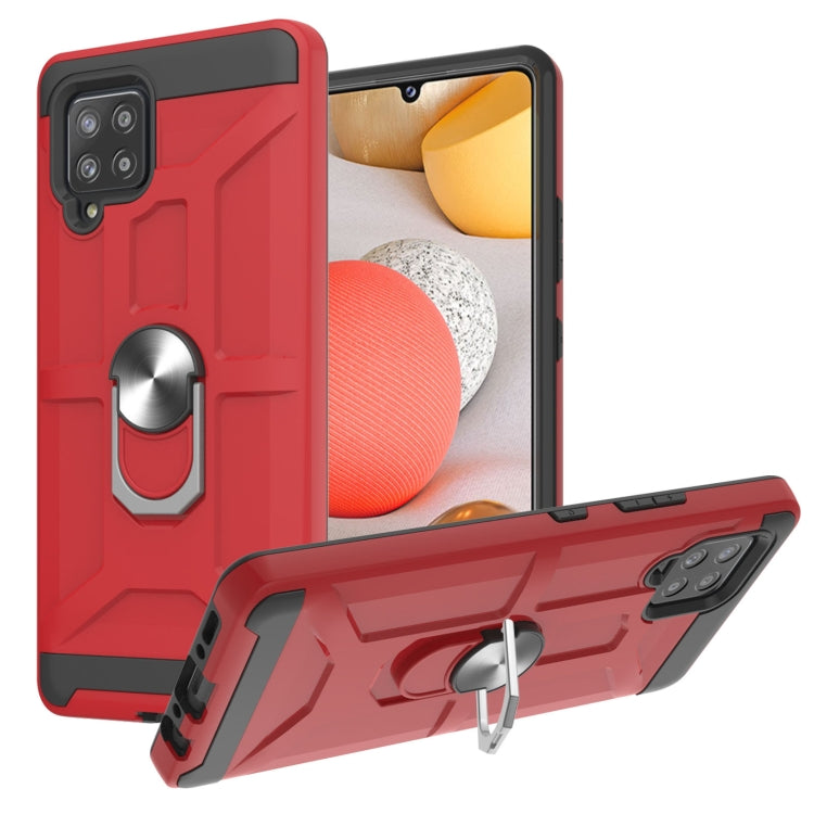 For Samsung Galaxy A42 5G War-god Armor TPU + PC Shockproof Magnetic Protective Case with Ring Holder