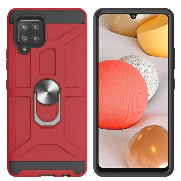 For Samsung Galaxy A42 5G War-god Armor TPU + PC Shockproof Magnetic Protective Case with Ring Holder