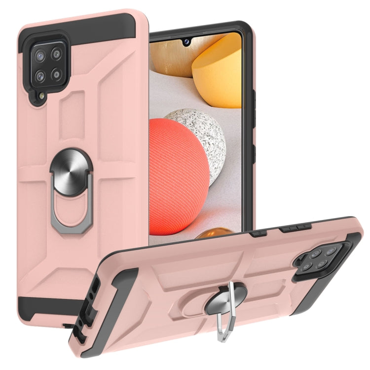 For Samsung Galaxy A42 5G War-god Armor TPU + PC Shockproof Magnetic Protective Case with Ring Holder