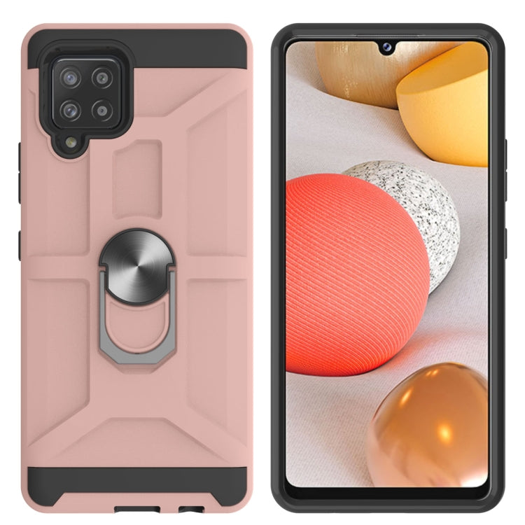 For Samsung Galaxy A42 5G War-god Armor TPU + PC Shockproof Magnetic Protective Case with Ring Holder
