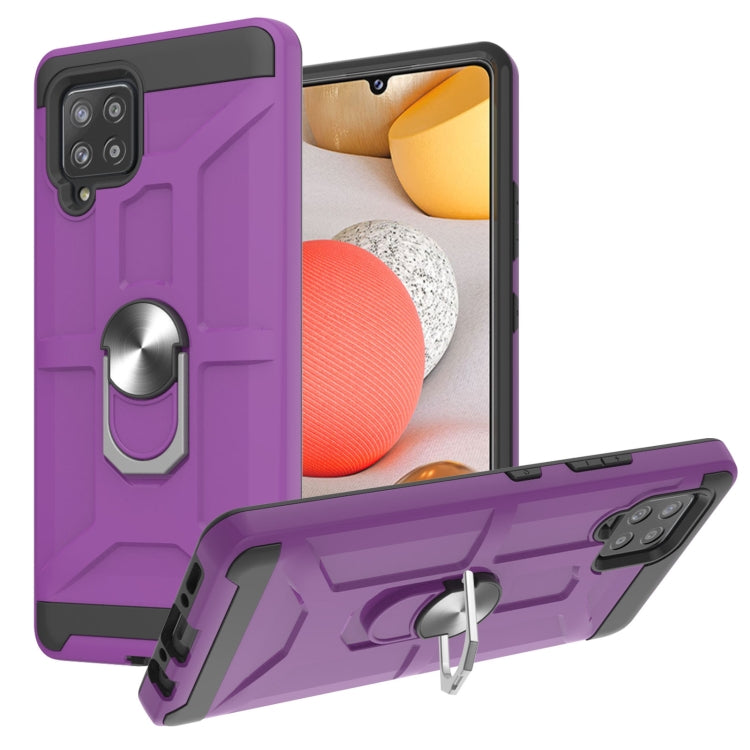 For Samsung Galaxy A42 5G War-god Armor TPU + PC Shockproof Magnetic Protective Case with Ring Holder