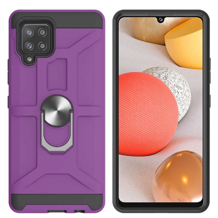 For Samsung Galaxy A42 5G War-god Armor TPU + PC Shockproof Magnetic Protective Case with Ring Holder