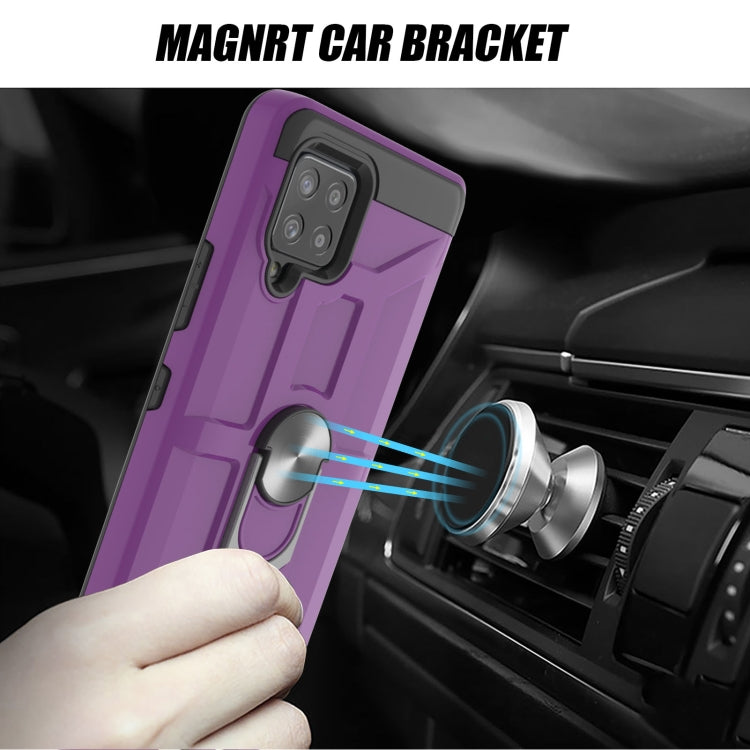 For Samsung Galaxy A42 5G War-god Armor TPU + PC Shockproof Magnetic Protective Case with Ring Holder