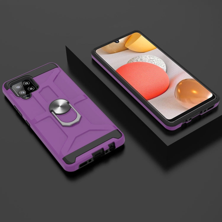 For Samsung Galaxy A42 5G War-god Armor TPU + PC Shockproof Magnetic Protective Case with Ring Holder