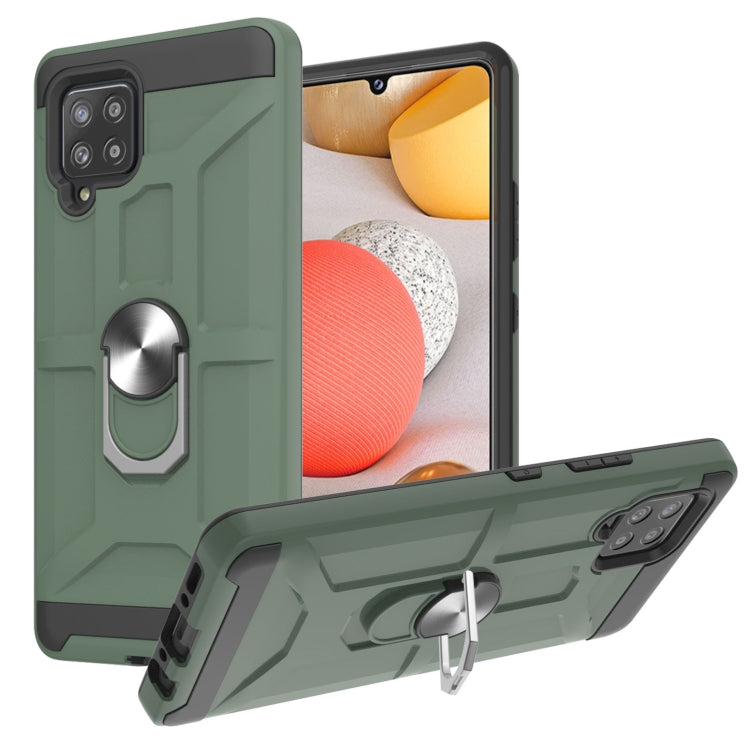 For Samsung Galaxy A42 5G War-god Armor TPU + PC Shockproof Magnetic Protective Case with Ring Holder
