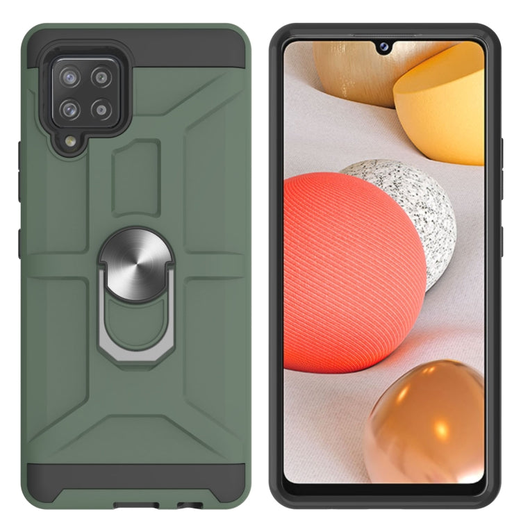 For Samsung Galaxy A42 5G War-god Armor TPU + PC Shockproof Magnetic Protective Case with Ring Holder