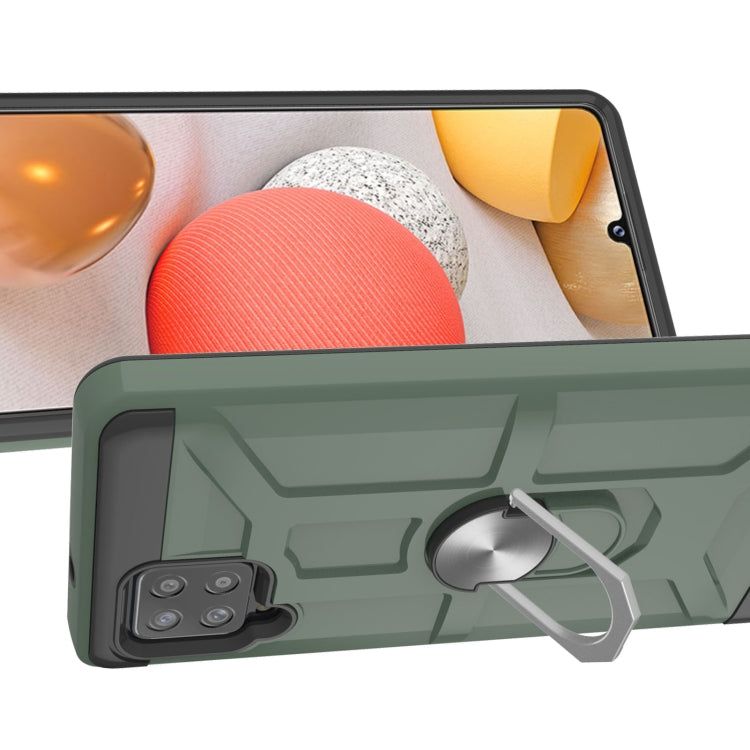 For Samsung Galaxy A42 5G War-god Armor TPU + PC Shockproof Magnetic Protective Case with Ring Holder
