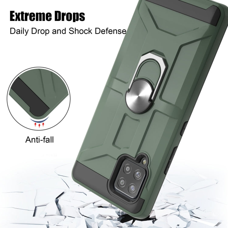 For Samsung Galaxy A42 5G War-god Armor TPU + PC Shockproof Magnetic Protective Case with Ring Holder