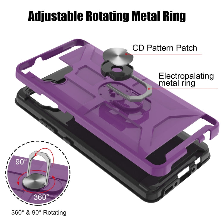 For Samsung Galaxy A42 5G War-god Armor TPU + PC Shockproof Magnetic Protective Case with Ring Holder