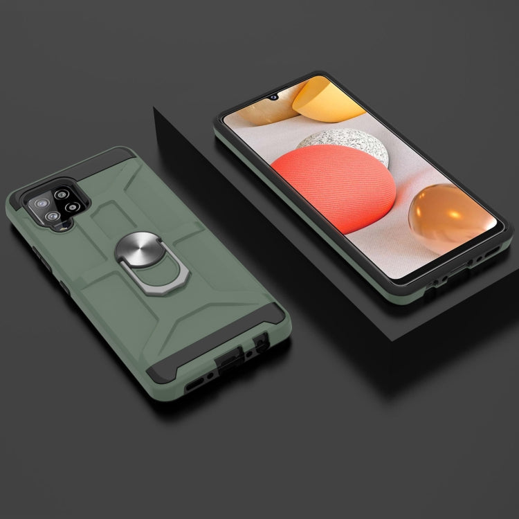 For Samsung Galaxy A42 5G War-god Armor TPU + PC Shockproof Magnetic Protective Case with Ring Holder