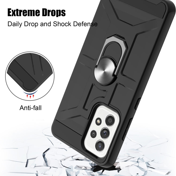 For Samsung Galaxy A52 5G / 4G War-god Armor TPU + PC Shockproof Magnetic Protective Case with Ring Holder
