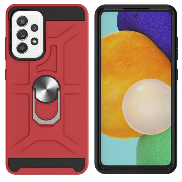 For Samsung Galaxy A52 5G / 4G War-god Armor TPU + PC Shockproof Magnetic Protective Case with Ring Holder
