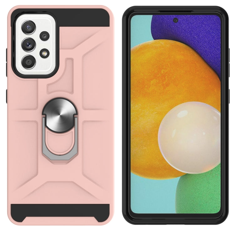 For Samsung Galaxy A52 5G / 4G War-god Armor TPU + PC Shockproof Magnetic Protective Case with Ring Holder