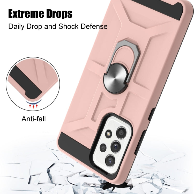 For Samsung Galaxy A52 5G / 4G War-god Armor TPU + PC Shockproof Magnetic Protective Case with Ring Holder